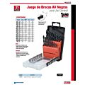 Juego de brocas negras de acero de alta velocidad zanco recto, 21 piezas Urrea