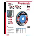 Paq c/10 Disco laminado tipo 27 grano 60 con respaldo plástico, 4-1/2" Urrea