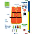 Chaleco de seguridad de malla de poliéster con ajuste de doble gancho naranja unitalla Surtek