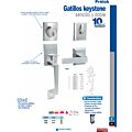 Gatillo rectangular sólido para entrada función sencilla, níquel satinado, visual Lock