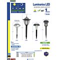 Luminario de LED estaca recargable solar tipo gala inoxidable Surtek