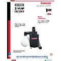 Colector de polvo 4" 3/4 HP 220 V / 440 V, 3450 RPM 2 fases Urrea