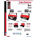 Caja portaherramientas plástica compacta con broches metálicos y tapa roja 21" x 11" x 7" Urrea