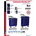Gabinete móvil 7 gavetas 27" azul serie X Urrea