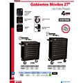 Gabinete móvil 7 gavetas 27" negro serie X Urrea