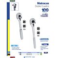 Matraca doble para dados cuadro de 1/4" y 3/8", cabeza tipo pera, mango moleteado Surtek