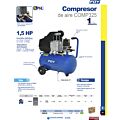 Compresor de aire eléctrico lubricado 25 Lt 1.5 HP 127 V Foy
