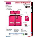 Chaleco de seguridad tipo supervisor cerrado con reflejante rosa M Urrea