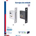 Cerrojo para embutir auxiliar, función doble, níquel satinado, llave tetra, en caja Lock