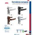 Cerradura Euro para puerta de aluminio función doble, blanco, llave estándar Lock