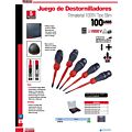 Juego de destornilladores barra slim con mango trimaterial 1000 V, 5 piezas Urrea