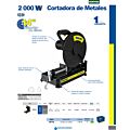 Cortadora de metales 14" 2000 W 120 V, 3900 RPM Surtek