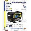 Generador a gasolina 5000 W, 389 cc, voltaje de salida 120 V Surtek