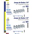 Juego de dados cuadro de 1/4", 6 puntas, métricos, 10 piezas Surtek