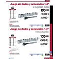 Juego de dados y accesorios cuadro de 1/4" métrico, 12 piezas Urrea