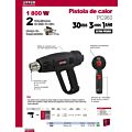 Pistola de calor 60°C a 600°C 1800 W 120 V Urrea