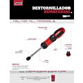 Destornillador con mango bimaterial de matraca flexible con puntas intercambiables 7 en 1 Urrea