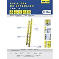 Escalera de extensión tipo II de fibra de vidrio con 24  peldaños Surtek