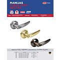 Manija tubular recta función baño, latón antiguo, llave estándar, blíster Lock