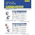 Rodaja de fierro con poliuretano rojo giratoria 4" Surtek