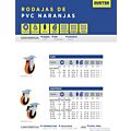 Rodaja de PVC naranja giratoria con freno 2-1/2" Surtek