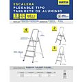 Escalera plegables tipo taburete de aluminio con 4 peldaños Surtek