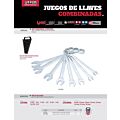 Juego de llaves combinadas satinadas métricas, 12 puntas en rack, 8 piezas Urrea