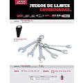 Juego de llaves combinadas cortas pulido espejo en pulgadas, 12 puntas, 6 piezas Urrea