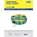 Manguera para jardín lisa con conector plástico 1/2", 6 m Foy