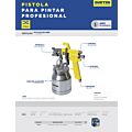 Pistola para pintar de alta presión, capacidad 1000 ml, 72 PSI con vaso reforzado Surtek