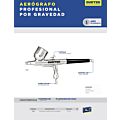 Aerógrafo profesional con alimentación por gravedad capacidad 7 ml 35 PSI, 3 piezas Surtek
