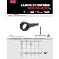 Llave de estrías de alta palanca fosfatizada sin cola en pulgadas, 12 puntas, 2-1/2" Urrea