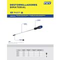 Destornillador con mango bimaterial, punta cabinet 1/8" x 6" Foy