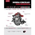 Sierra circular 7-1/4" a batería Litio-ion 20 V Urrea