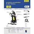 Hidrolavadora eléctrica 1500 W 127 V 1900 PSI, 5.5 Lt por minuto flujo máximo Surtek