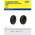 Llanta neumática 2 capas de 14" con rin para carretilla Foy