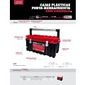 Caja portaherramientas plástica con broches metálicos, charola y tapa roja 17" x 9" x 8" Urrea