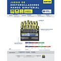 Juego de destornilladores con mango bimaterial en rack combinados, 36 piezas Surtek