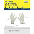 Paq c/6 Guantes de algodón tipo japones talla G Foy