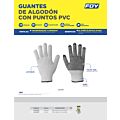 Paq c/6 Guantes de algodón con puntos de PVC talla G Foy