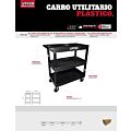 Carro utilitario plástico 35" x 18" 3 niveles Urrea