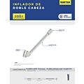 Paq c/10 Cabeza doble para inflar de 1/4" NPT Surtek