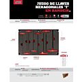 Juego de llaves hexagonales tipo "T", en pulgadas, 8 piezas Urrea