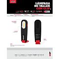 Lámpara de LED para taller ultra delgada, recargable de 350 lm con clip Urrea