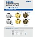 Pomo cilíndrico media copa función entrada, latón brillante, llave estándar, blíster Prolok