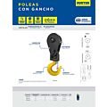 Polea con gancho para cable 3/4", 8 ton Surtek