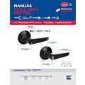 Manija tubular recta función recámara, negra, llave estándar, blíster Lock