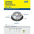 Carda copa trenzada alambre grueso 3" x 0.50 con rosca 5/8" Foy