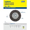 Carda circular ondulada alambre delgado 8" x 0.30 con rosca 5/8" Foy