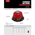 Carda copa trenzada alambre grueso 5" x 0.50 mm con rosca M14 Urrea